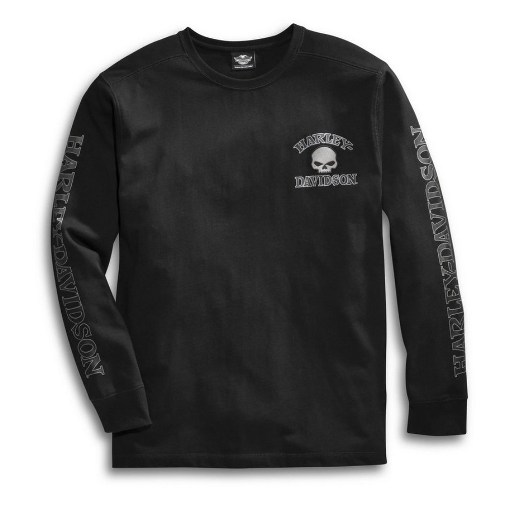 NWT Men's Harley Davidson Skull Long Sleeve Heavy Duty Tee Large
